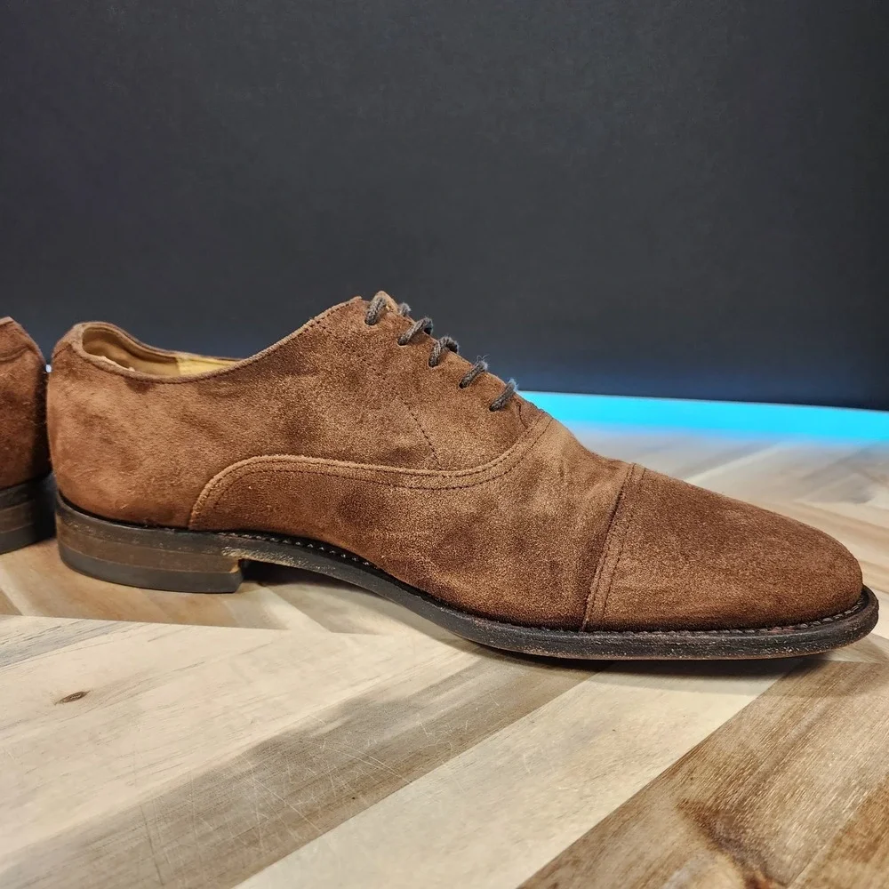 Charles Tyrwhitt Brown Suede Brogue Cap Toe Oxford Shoes Men's UK 8.5 / US 9.5